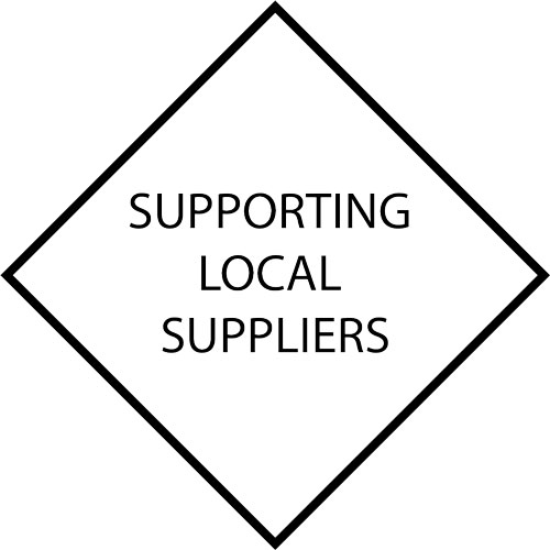 support local suppliers decal in black and white