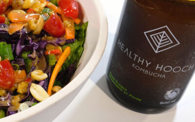 Chopped Salad with Pear Ginger Kombucha Dressing